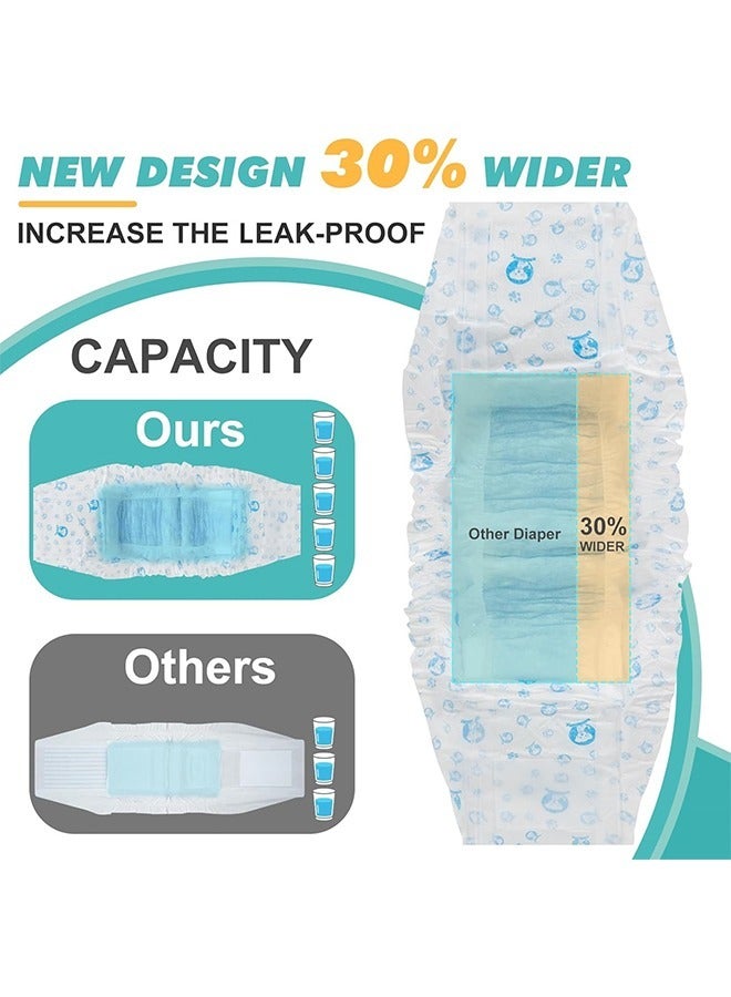 الدليبن حفاضات الكلاب للذكور، حفاضات الكلاب ذات الوسادات الماصة، لفافات الكلاب الذكور القابلة للتعديل مع مانع للتسرب، حفاضات للكلاب الذكور التي تعاني من سلس البول والتبول السريع، ملائمة تمامًا، ماصة، مانعة للتسرب، 10 قطع - Image 3