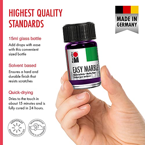 Marabu Easy Marble Paint for Effortless Hydro Dipping, Water Marble Painting and More - 42 Colors Quick Drying Marbling Paint Kit for Kids and Adults - Image 3