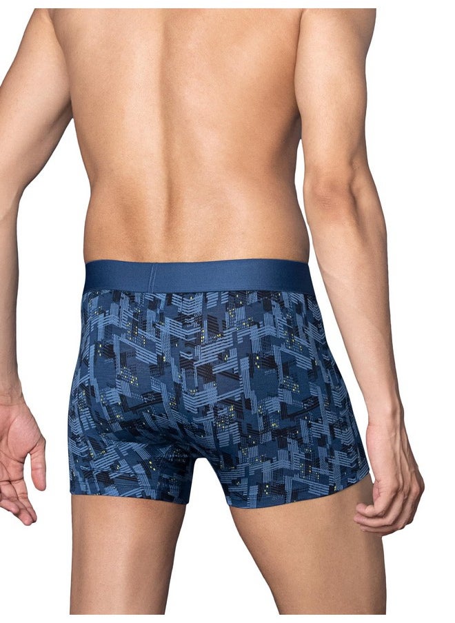 XYXX XYXX Men's Modal Printed (Pack of 3) R63_Trunk_01_2_3_Cityscape Map Grey+Skyline Blue_L  - Image 3