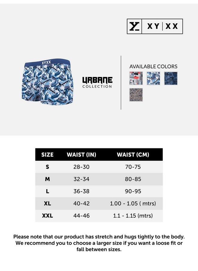 XYXX XYXX Men's Modal Printed (Pack of 3) R63_Trunk_01_2_3_Cityscape Map Grey+Skyline Blue_L  - Image 4