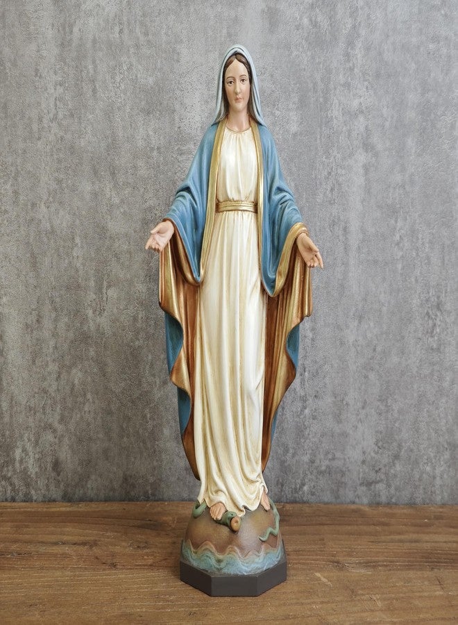 BC BUILDCLASSIC BC Catholic Our Lady of Grace Statue, Virgin Mary Figure for Altar, Religious Gfit to Mom, Catholic Statue Home Decor, 10.8 inch H, Hand Painted by Buildclassic (Elegant) - Image 4