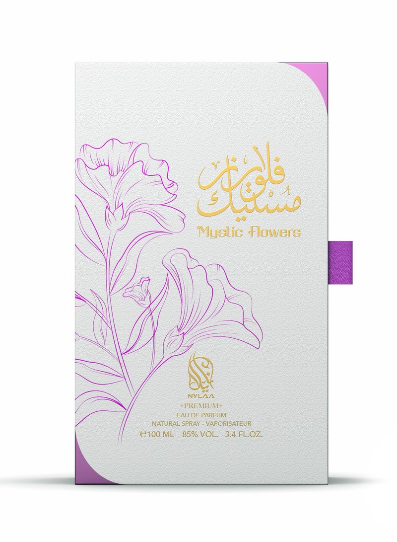 NYLAA Mystic Flowers Eau De Parfum(EDP) 100ML | Premium Unisex (Men and Women) Perfume | Long Lasting Fragrance | Daily Use Perfume - Image 3