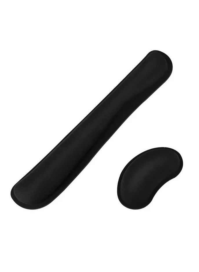 ارواق لوحة ماوس بذاكرة فوم عريضة مع قاعدة مانعة للانزلاق ودعم للمعصم مع مسند معصم للوحة المفاتيح للاستخدام المريح في المكتب والمنزل - Image 1