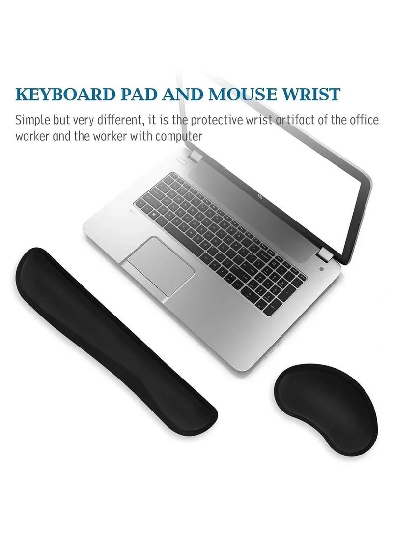 ارواق لوحة ماوس بذاكرة فوم عريضة مع قاعدة مانعة للانزلاق ودعم للمعصم مع مسند معصم للوحة المفاتيح للاستخدام المريح في المكتب والمنزل - Image 5