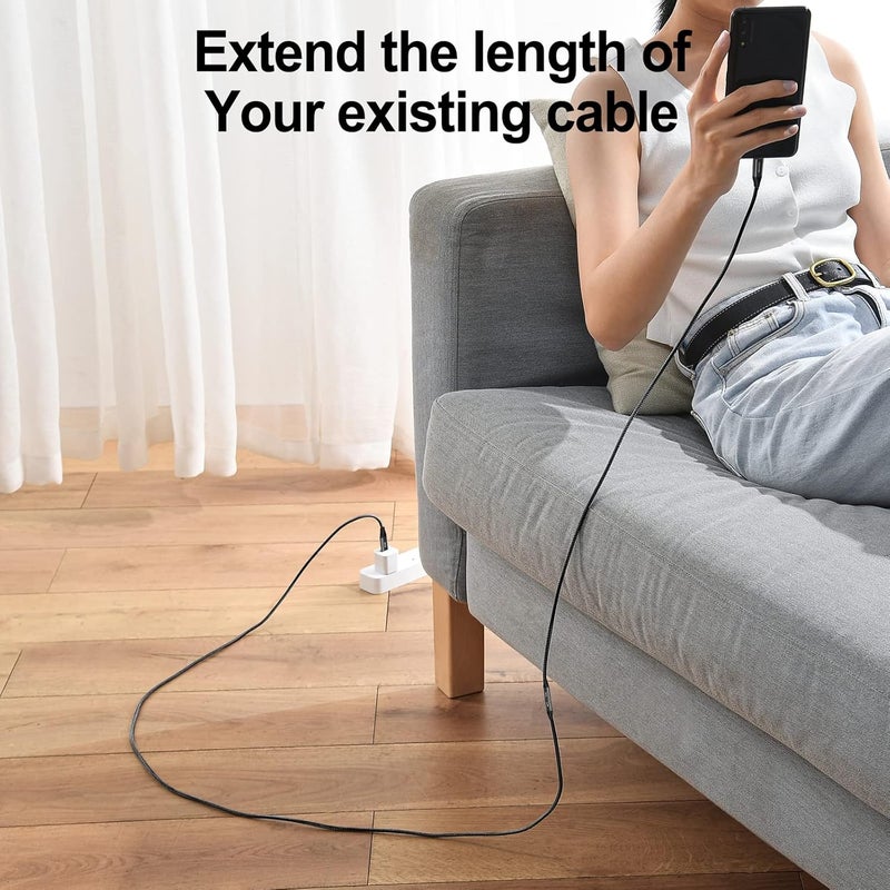 ثسوكوردز كابل تمديد USB-C بقدرة 100 واط بطول 1 قدم (عبوة من 2)، كابل USB-C 3.2 Gen 2 من ذكر إلى أنثى لنقل البيانات بسرعة 10 جيجابت في الثانية، كابل شحن سريع من نوع C بقدرة 20 فولت/5 أمبير، كابل مراقبة فيديو بدقة 4K@60Hz مضفر من النايلون - Image 4