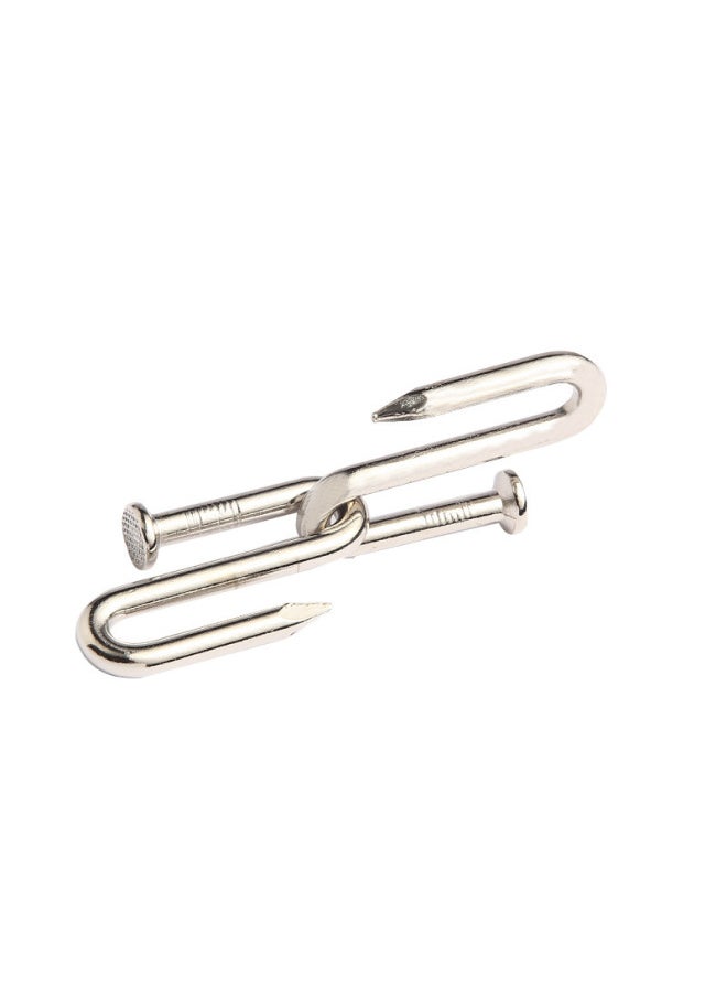 Intellectual Stick IQ Stick Unlocking Nine-link Iron Twist Peak Loop Kidsren's Spatial Hands-on Thinking Training-Color:Nail Buckle  - Image 1