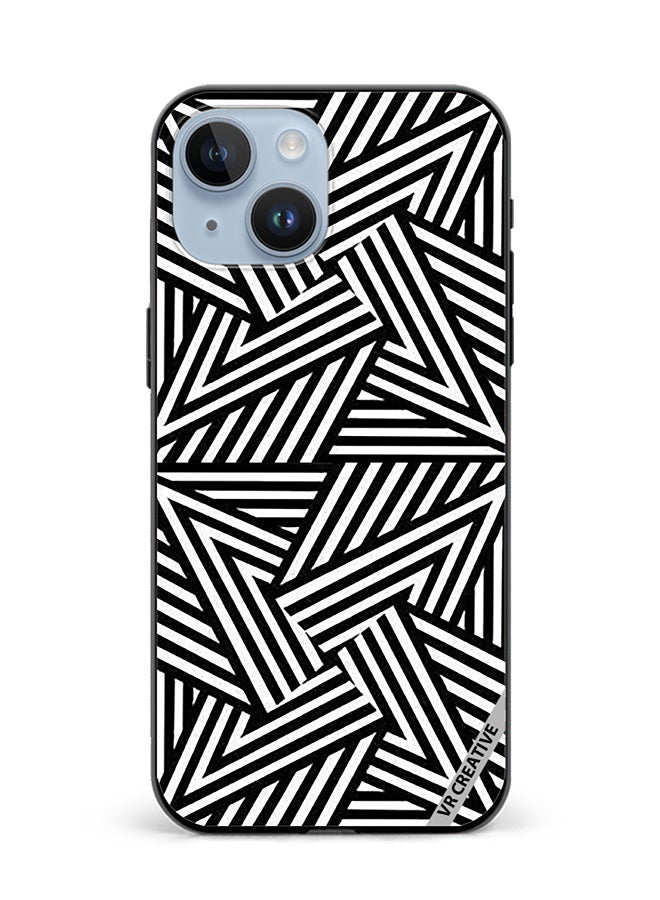 VR CREATIVE Protective Case Cover For Apple iPhone 15 Plus Abstract Black And White Design Multicolour - Image 1