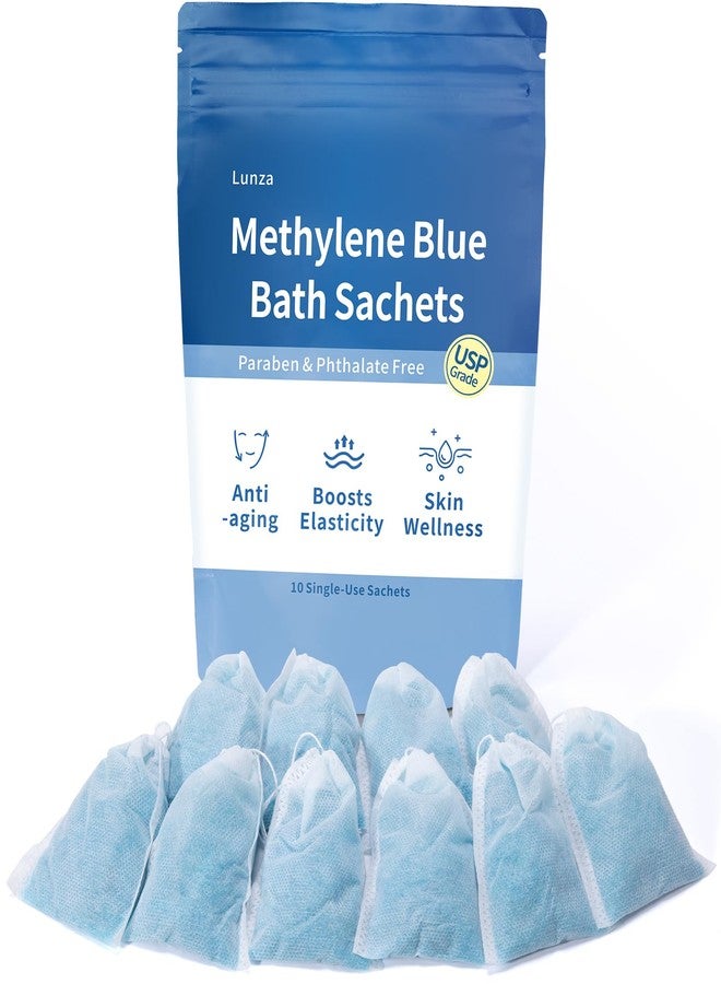 Lunza Methylene Blue Bath Sachets, Support Anti-Aging, Skin Elasticity & Firmness, Whole-Body Skin Resiliency, 10 Single-Use Sachets - Image 1
