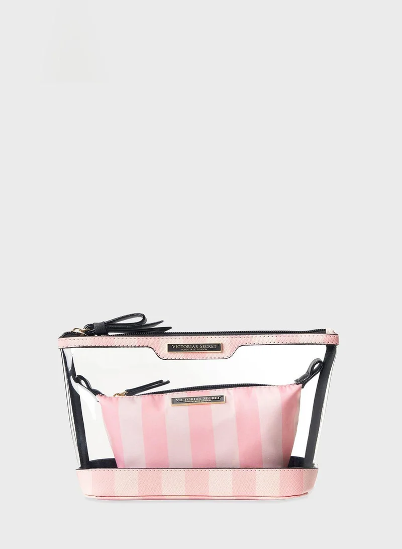Victoria's Secret Stripe Duo Cosmetic Bag