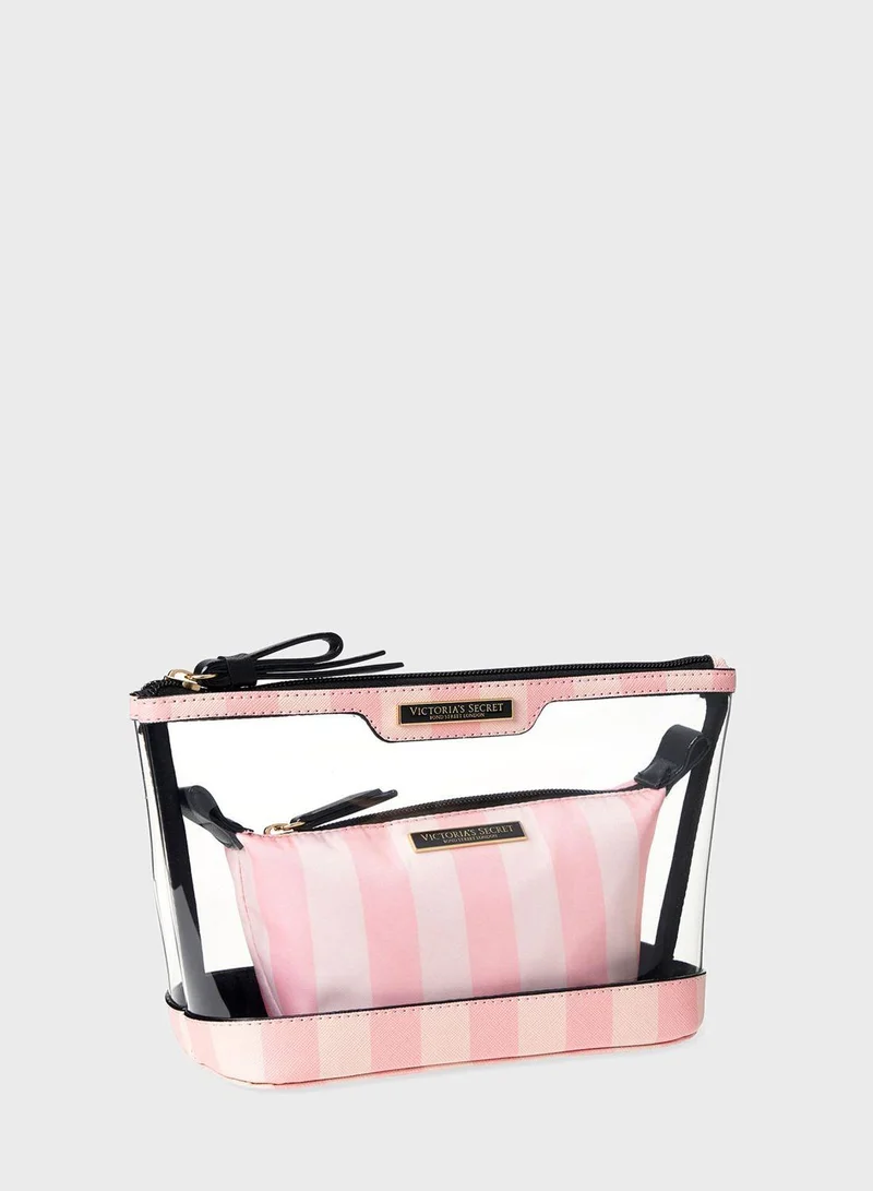 Victoria's Secret Stripe Duo Cosmetic Bag
