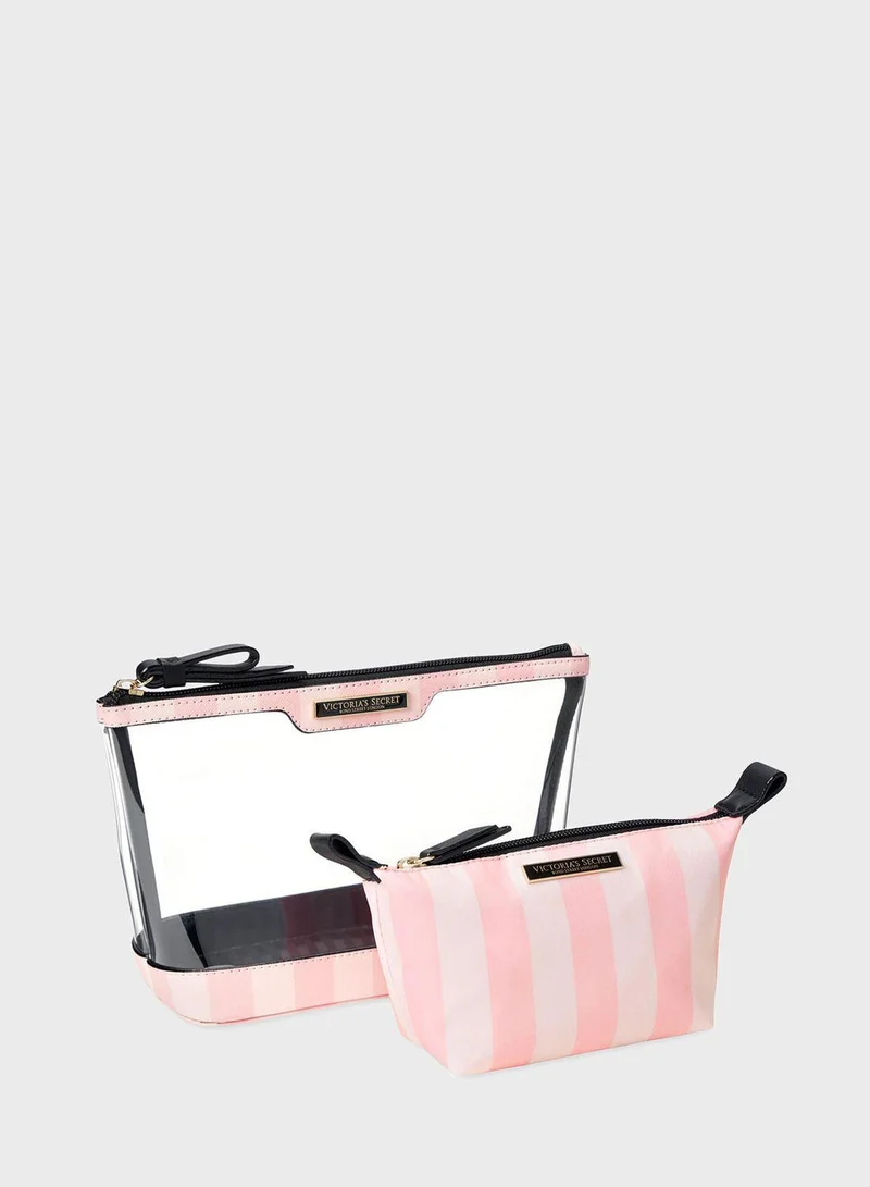 Victoria's Secret Stripe Duo Cosmetic Bag