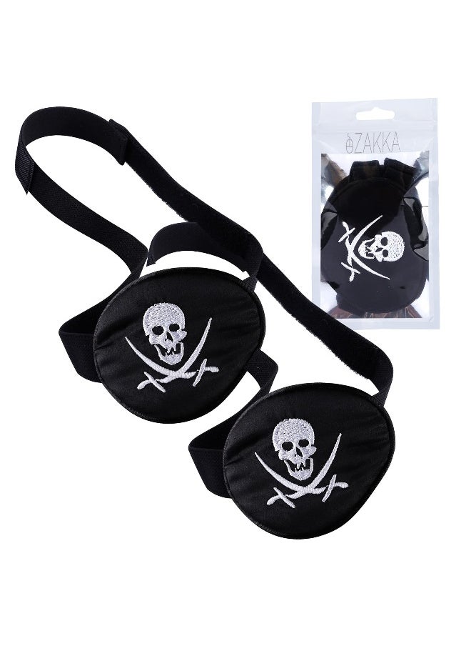 eZAKKA Pirate Eye Patch Skull Crossbone Eye Patches Eyepatch for Adults Kids for Halloween, Pirate Theme Party, Christmas  - Image 1