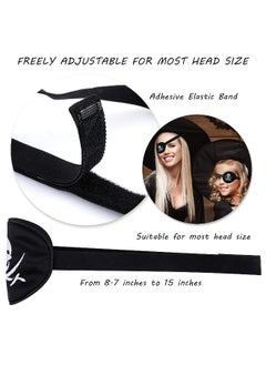 eZAKKA Pirate Eye Patch Skull Crossbone Eye Patches Eyepatch for Adults Kids for Halloween, Pirate Theme Party, Christmas  - Image 3