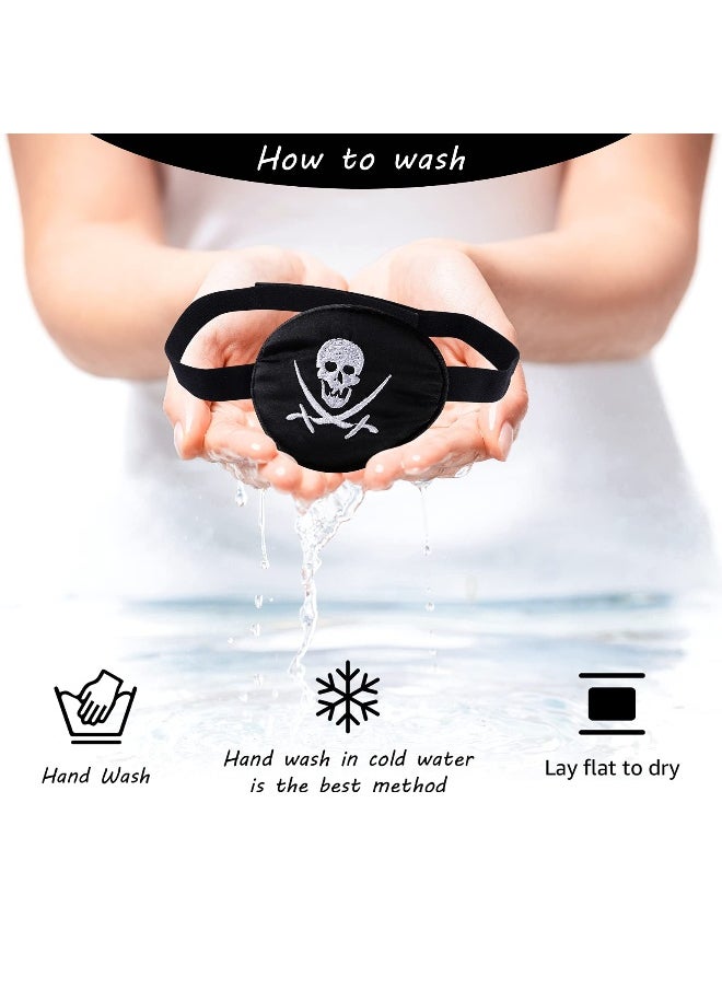 Pirate Eye Patch Skull Crossbone Eye Patches Eyepatch for Adults Kids for Halloween, Pirate Theme Party, Christmas