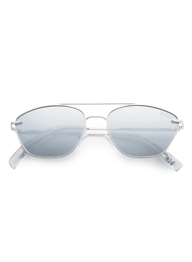 Lee Cooper Women's Polarized Sunglasses Silver Frame Silver Mirror Mirror Lens 56mm  - LC1210C01