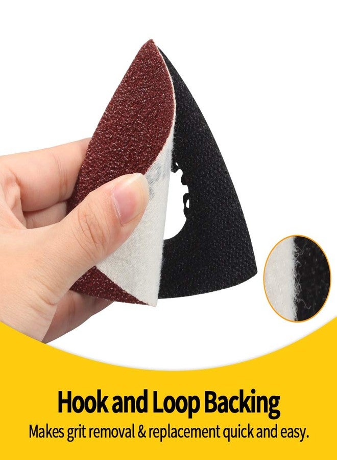 SPEEDWOX 30 Pcs Hook and Loop Triangle Sandpaper 40 Grit 80mm 3-1/8 Inches for Oscillating Multi Tool Detail Sander Sanding Discs Triangle Sanding Pads - Image 4