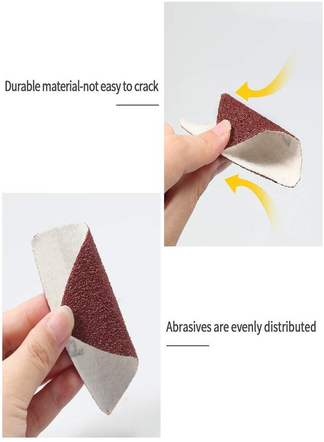 SPEEDWOX 30 Pcs Hook and Loop Triangle Sandpaper 40 Grit 80mm 3-1/8 Inches for Oscillating Multi Tool Detail Sander Sanding Discs Triangle Sanding Pads - Image 3