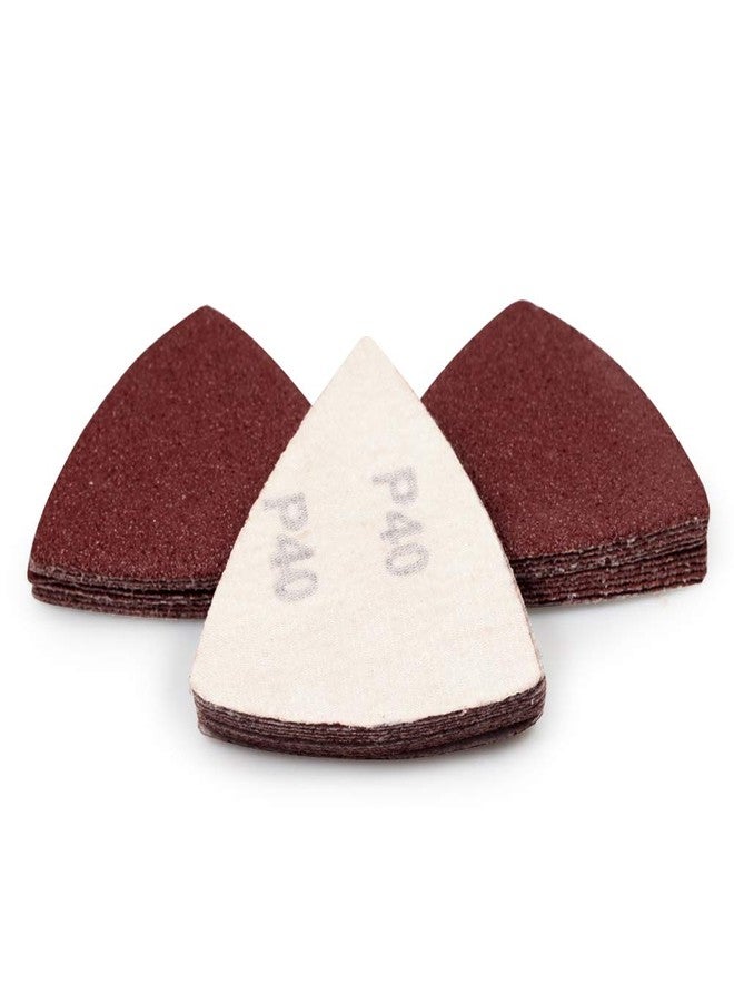SPEEDWOX 30 Pcs Hook and Loop Triangle Sandpaper 40 Grit 80mm 3-1/8 Inches for Oscillating Multi Tool Detail Sander Sanding Discs Triangle Sanding Pads - Image 1