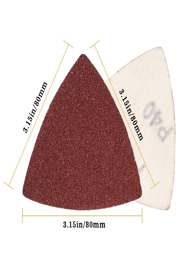 SPEEDWOX 30 Pcs Hook and Loop Triangle Sandpaper 40 Grit 80mm 3-1/8 Inches for Oscillating Multi Tool Detail Sander Sanding Discs Triangle Sanding Pads - Image 5