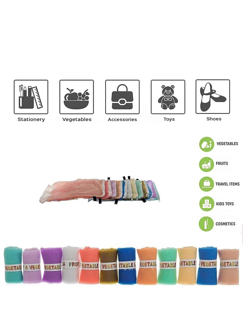 Sio Sio Fridge Vegetable and Fruit Bag Reusable Fridge BagsNet Bags Mesh for Grocery Shopping Storage Eco Friendl Pack of 6 Bags  - Image 2