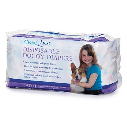 ClearQuest Disposable Doggy Diapers, Super Absorbent Leak-Proof Pet Diapers - Image 1