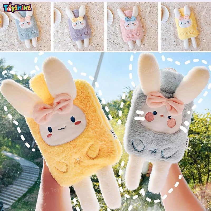 Toyshine زجاجة ماء ساخن 1000 مل مع غطاء أرنب محشو لطيف للأطفال - وسيلة رائعة لتخفيف الألم - أزرق - Image 5