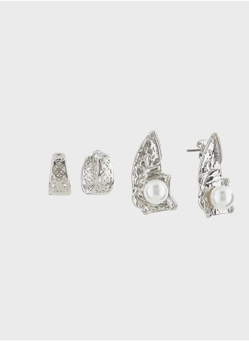 ONLY - Gry 2 Pack Earrings - Image 1