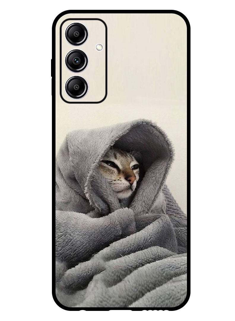 Theodor غطاء واقي مضاد للخدش ومقاوم للصدمات لجهاز سامسونج جالاكسي A15 5G قطة في بطانية - Image 1