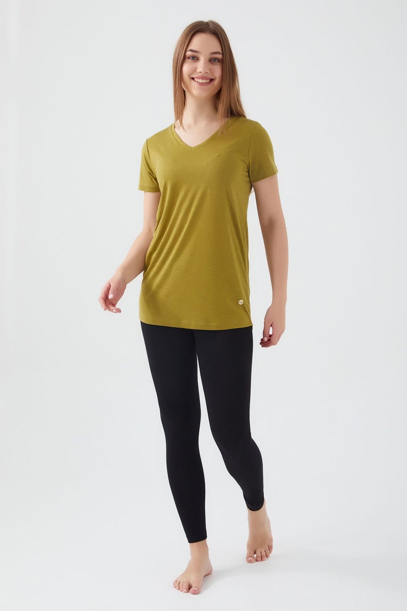 pierre cardin Plain Green Women's Leggings Set  - Image 1