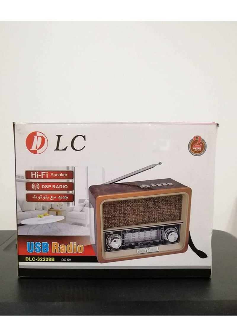 دي إل سي  راديو كلاسيك USB مع سماعة هاي فاي وبطارية قابلة للشحن - Image 1