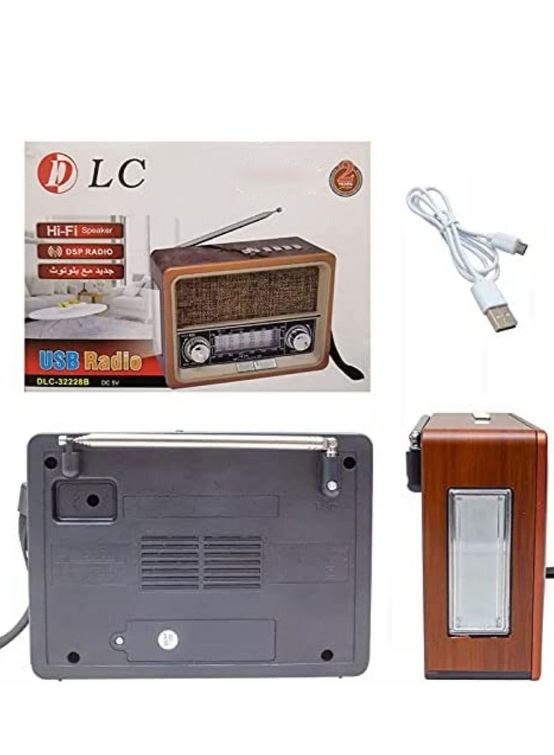 دي إل سي  راديو كلاسيك USB مع سماعة هاي فاي وبطارية قابلة للشحن - Image 4