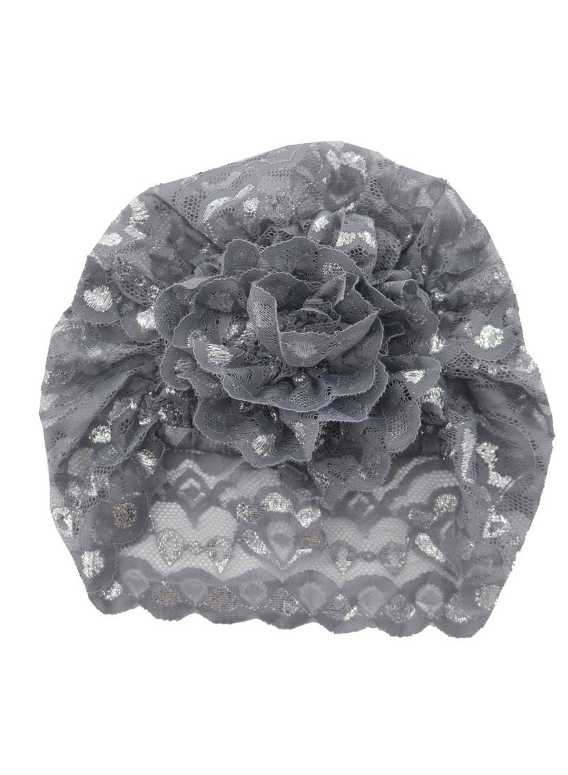 Loquat Women's Shiny Lace Hijab Inner Cap Grey  - Image 3