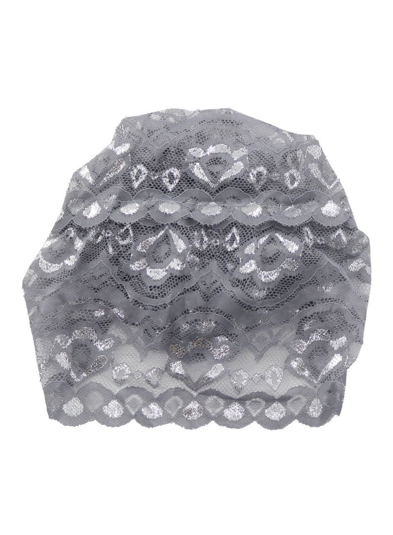Loquat Women's Shiny Lace Hijab Inner Cap Grey  - Image 2