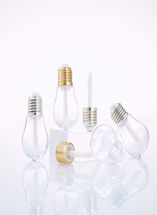 lasenersm 10 Pieces Empty Lip Gloss Tubes Reusable Lip Gloss Containers Light Bulb Shaped Lips Gloss Tube 9 ml Empty Refillable Lips Gloss Bottles DIY Cosmetics Lipstick Containers, Golden - Image 4