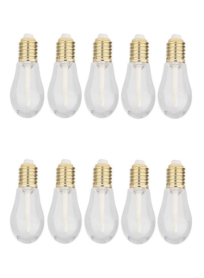 lasenersm 10 Pieces Empty Lip Gloss Tubes Reusable Lip Gloss Containers Light Bulb Shaped Lips Gloss Tube 9 ml Empty Refillable Lips Gloss Bottles DIY Cosmetics Lipstick Containers, Golden - Image 1
