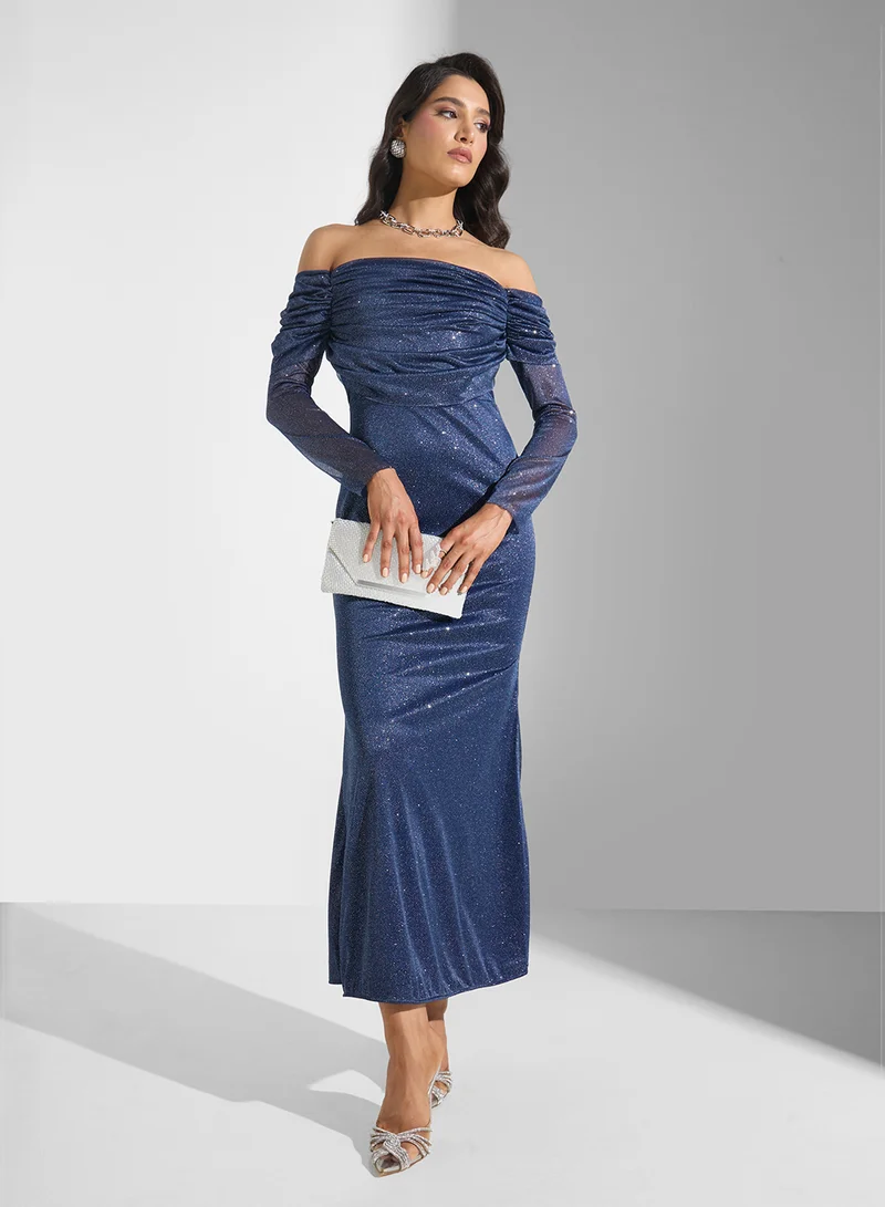 Ella Limited Edition Off Shoulder Shimmer Dress