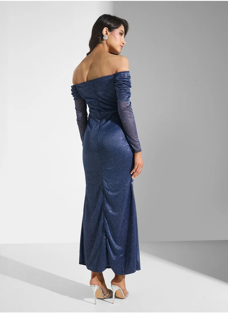 Ella Limited Edition Off Shoulder Shimmer Dress