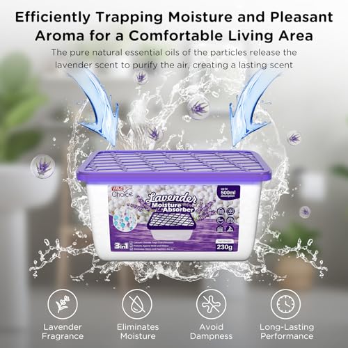 W&E Choice Moisture Absorbers with Lavender Scent, Portable Dehumidifier for Closet & Bathrooms, Kitchen, Humidity Absorber Odor Eliminator Absorber, 12Pack - Image 2