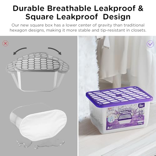W&E Choice Moisture Absorbers with Lavender Scent, Portable Dehumidifier for Closet & Bathrooms, Kitchen, Humidity Absorber Odor Eliminator Absorber, 12Pack - Image 4