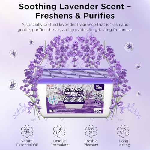 W&E Choice Moisture Absorbers with Lavender Scent, Portable Dehumidifier for Closet & Bathrooms, Kitchen, Humidity Absorber Odor Eliminator Absorber, 12Pack - Image 5