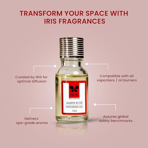 IRIS Home Fragrance -Amber Rose 15ml Fragrance Vaporizer Oil for Diffuser, refill for oil burners/vapourizer - Image 4