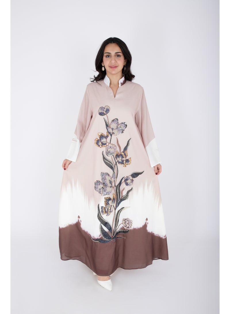 IKKXA Ombre Colors Floral Beaded Embroidery - Image 5