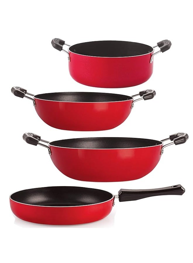Nirlon Aluminium Non-Stick Gas Compatible Combo Cookwares Set 4 - Piece - Image 1