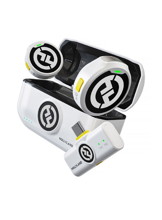 Hollyland Lark M2 Mobile – Wireless lavalier microphone with USB-C plug – white - Image 1