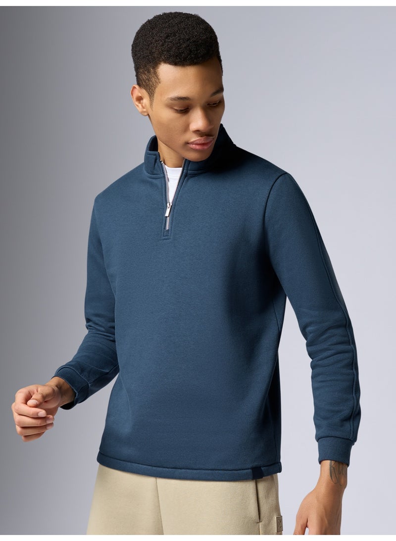 اكس واي اكس اكس سويت شيرت نبضة إنتلي سموث رجالي مريح بأكمام طويلة وسحاب نصفي - Image 5