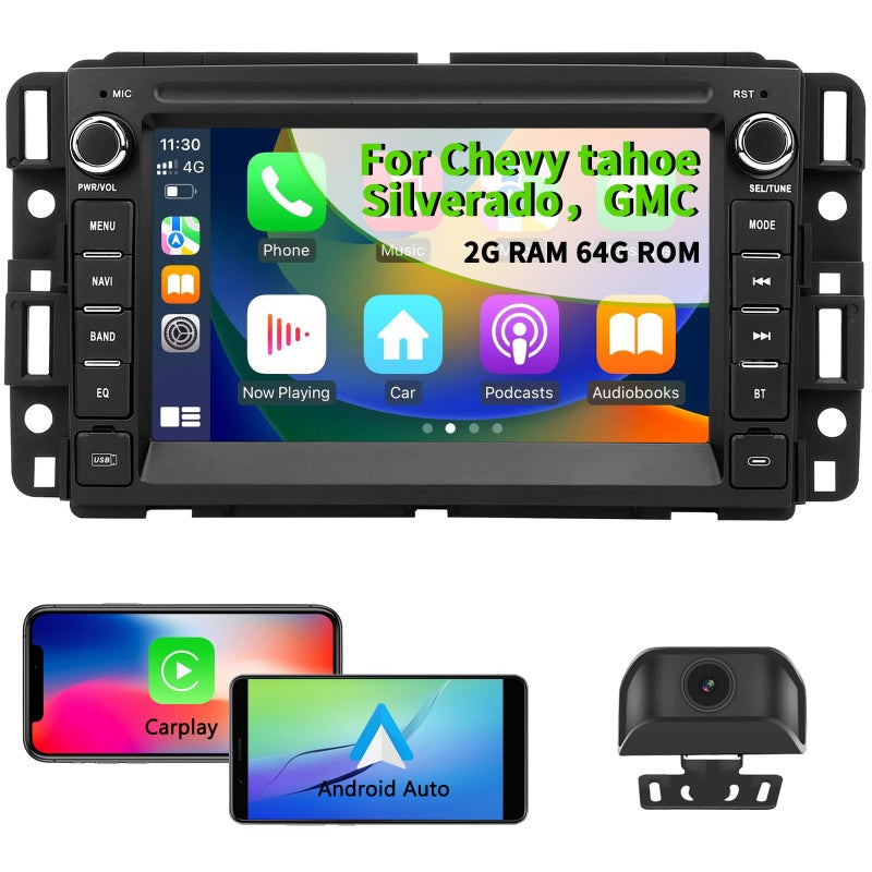 Gdienty Car Stereo Radio for Chevrolet Chevy Silverado Tahoe GMC Sierra Yukon Android 13 2G64G with CarPlay Android Auto Bluetooth WiFi GPS Navigation 7 Inch IPS Touch Screen Head Unit HD Backup Camera - Image 2