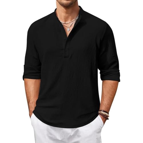 Bellstone Men’s Cotton Blend Solid Regular Fit Full Sleeve Short Kurta | Men's Trendy Short Kurta | Ethnic Stylish Casual Lightweight Summer Kurta for Daily and Occasion Use - Image 1