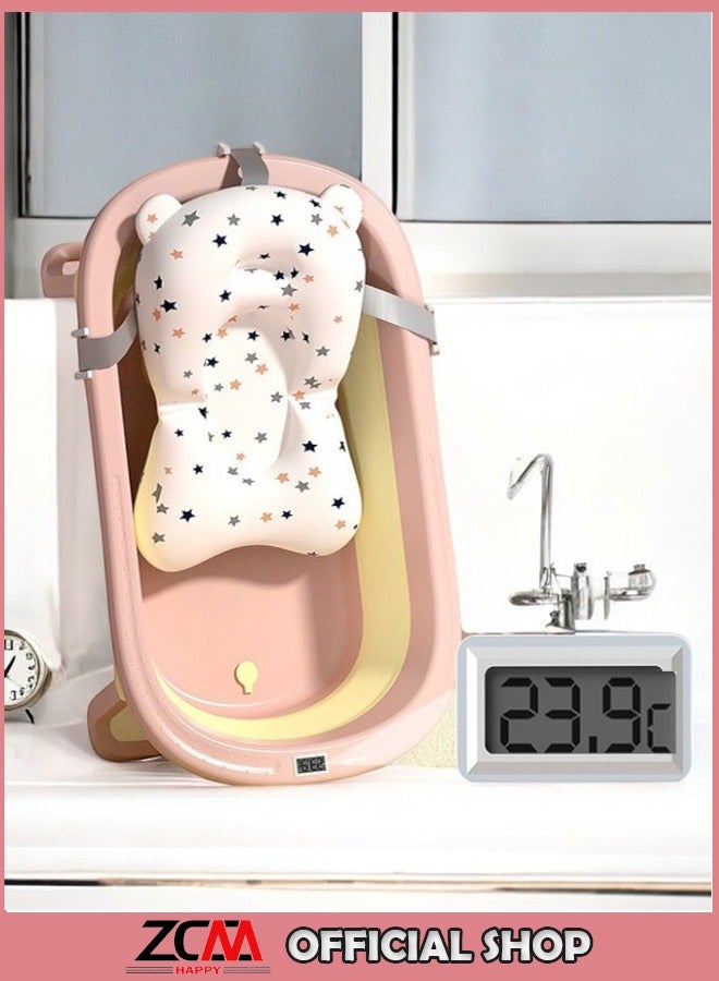 All in One Baby Bathtub Set Foldable Tub and Bath Mat with Temperature Display - Image 1