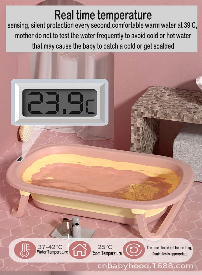 All in One Baby Bathtub Set Foldable Tub and Bath Mat with Temperature Display - Image 3