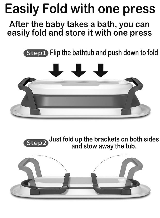 All in One Baby Bathtub Set Foldable Tub and Bath Mat with Temperature Display - Image 5